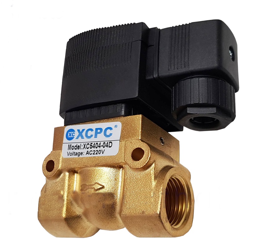 XC5404-04D-220V XCPC Solenoid valve ทองเหลือง 2/2 size 1/2" ไฟ 220V pressure 0-40 bar(kg/cm2) 600psi 